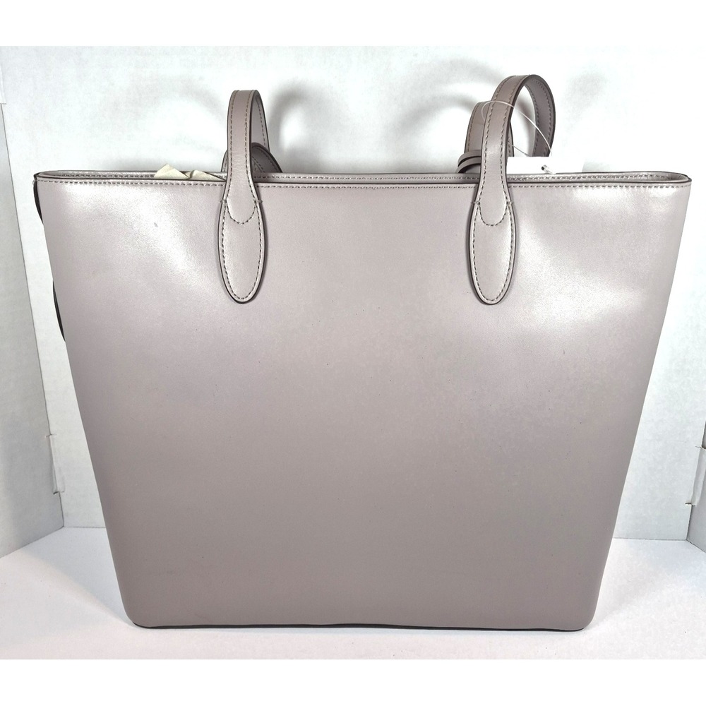 KATE SPADE Kerri Medium Zip Tote Taupe  Smooth Leather Glitter  Charm NEW - Picture 2 of 11